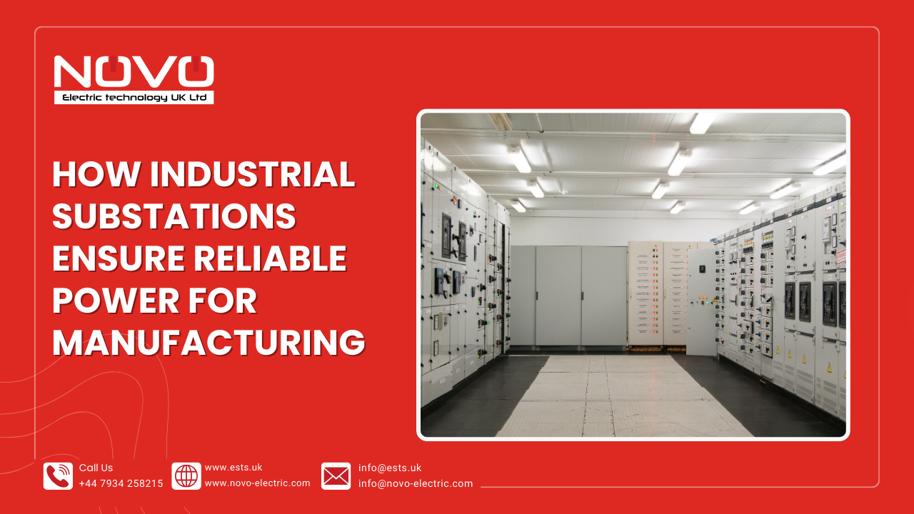 Industrial substation with medium voltage transformers and switchgear for reliable manufacturing power